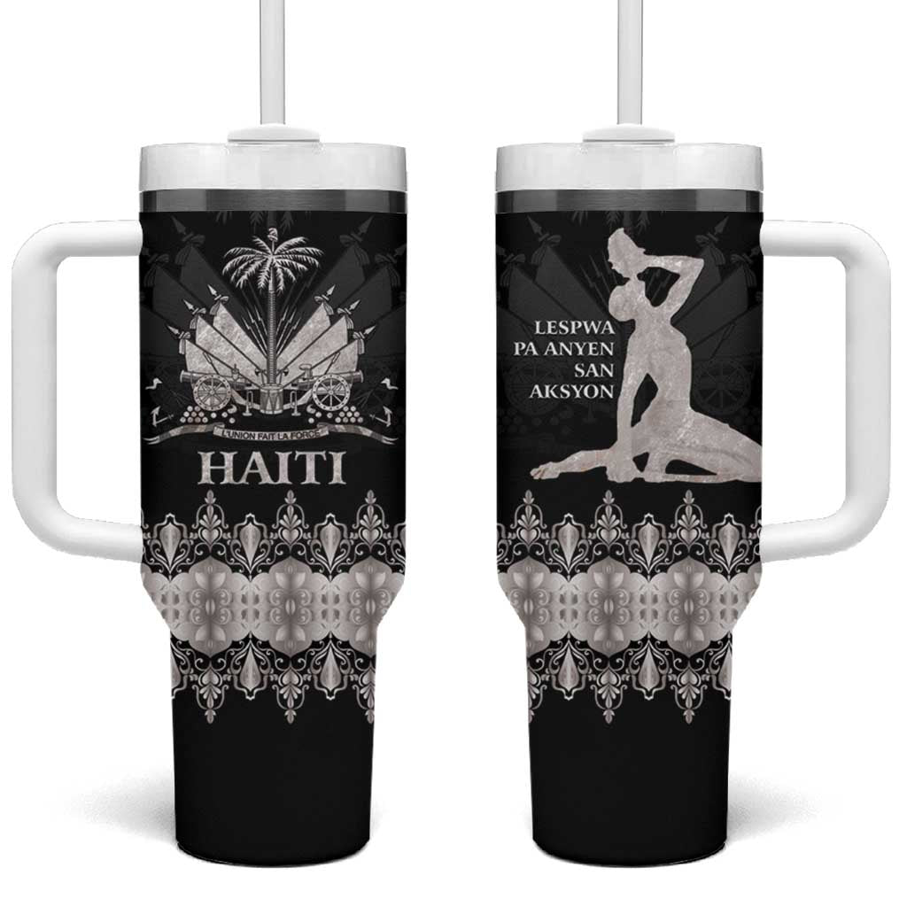 Haiti Neg Marron Silver Tumbler With Handle Hope is Nothing Without Action