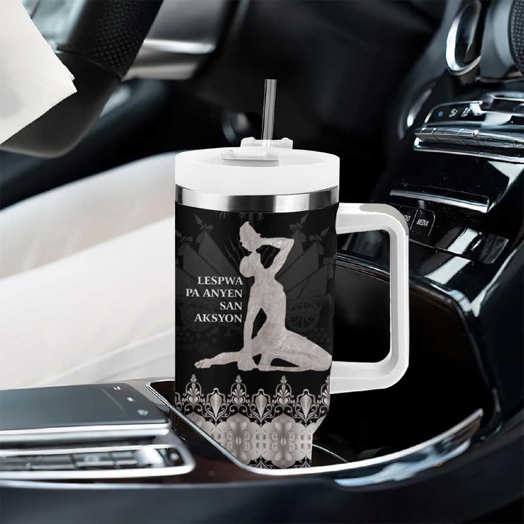 Haiti Neg Marron Silver Tumbler With Handle Hope is Nothing Without Action