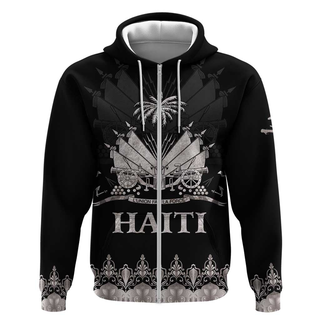 Haiti Neg Marron Silver Zip Hoodie Hope is Nothing Without Action