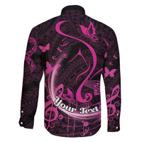 Personalised Survivor Melody Pink Family Matching Long Sleeve Bodycon Dress and Hawaiian Shirt Breast Cancer Polynesian Pattern LT01 - Polynesian Pride