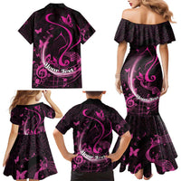 Personalised Survivor Melody Pink Family Matching Mermaid Dress and Hawaiian Shirt Breast Cancer Polynesian Pattern LT01 - Polynesian Pride