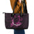 Survivor Melody Pink Leather Tote Bag Breast Cancer Polynesian Pattern