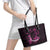 Survivor Melody Pink Leather Tote Bag Breast Cancer Polynesian Pattern