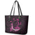 Survivor Melody Pink Leather Tote Bag Breast Cancer Polynesian Pattern