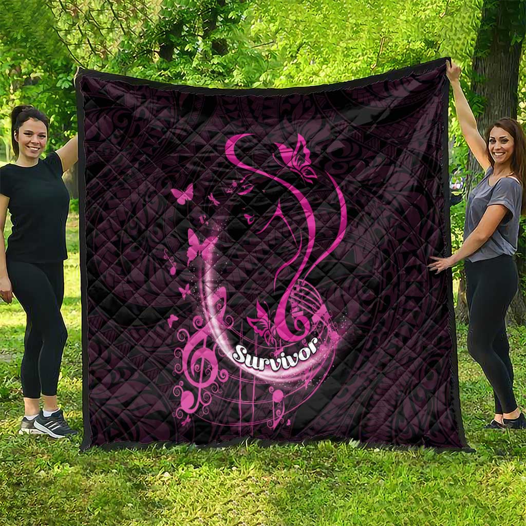Survivor Melody Pink Quilt Breast Cancer Polynesian Pattern LT01 - Polynesian Pride