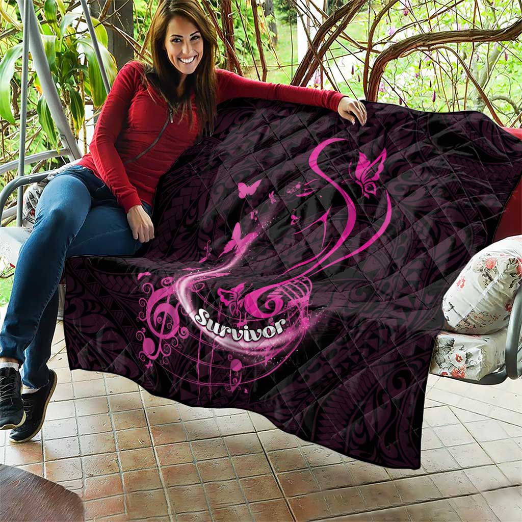 Survivor Melody Pink Quilt Breast Cancer Polynesian Pattern LT01 - Polynesian Pride