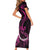 Personalised Survivor Melody Pink Short Sleeve Bodycon Dress Breast Cancer Polynesian Pattern