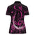 Personalised Survivor Melody Pink Women Polo Shirt Breast Cancer Polynesian Pattern