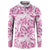 Pink Ribbon Hibiscus Tropical Pattern Button Sweatshirt Breast Cancer
