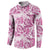 Pink Ribbon Hibiscus Tropical Pattern Button Sweatshirt Breast Cancer