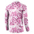 Pink Ribbon Hibiscus Tropical Pattern Button Sweatshirt Breast Cancer