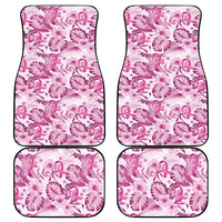 Pink Ribbon Hibiscus Tropical Pattern Car Mats Breast Cancer