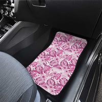 Pink Ribbon Hibiscus Tropical Pattern Car Mats Breast Cancer