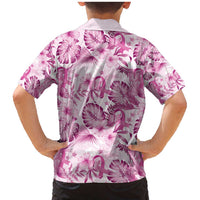 Pink Ribbon Hibiscus Tropical Pattern Family Matching Mermaid Dress and Hawaiian Shirt Breast Cancer LT01 - Polynesian Pride