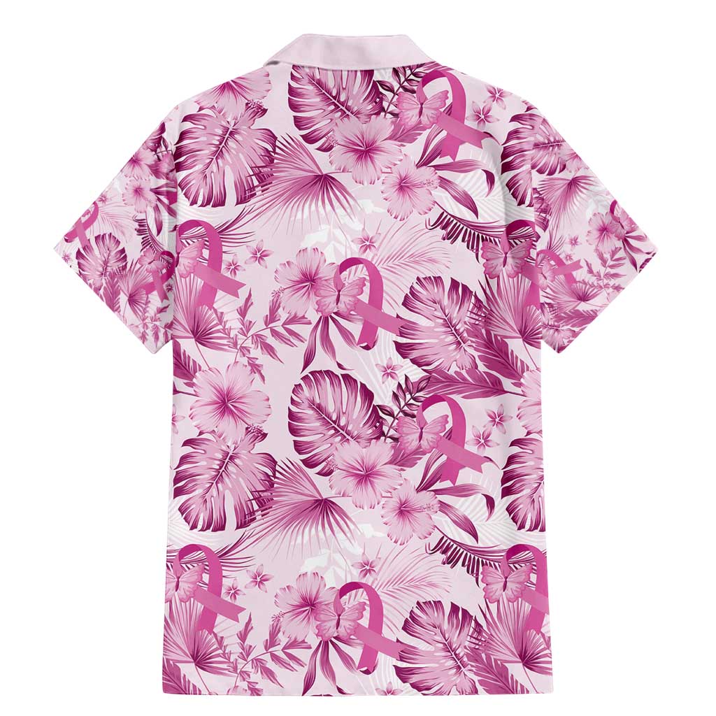 Pink Ribbon Hibiscus Tropical Pattern Family Matching Mermaid Dress and Hawaiian Shirt Breast Cancer LT01 - Polynesian Pride
