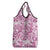 Pink Ribbon Hibiscus Tropical Pattern Grocery Bag Breast Cancer