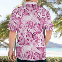 Pink Ribbon Hibiscus Tropical Pattern Hawaiian Shirt Breast Cancer