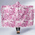 Pink Ribbon Hibiscus Tropical Pattern Hooded Blanket Breast Cancer