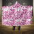 Pink Ribbon Hibiscus Tropical Pattern Hooded Blanket Breast Cancer