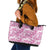 Pink Ribbon Hibiscus Tropical Pattern Leather Tote Bag Breast Cancer