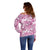 Pink Ribbon Hibiscus Tropical Pattern Off Shoulder Sweater Breast Cancer