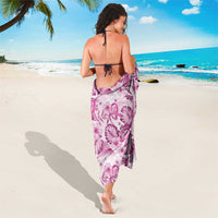 Pink Ribbon Hibiscus Tropical Pattern Sarong Breast Cancer