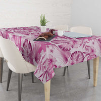 Pink Ribbon Hibiscus Tropical Pattern Tablecloth Breast Cancer