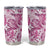 Pink Ribbon Hibiscus Tropical Pattern Tumbler Cup Breast Cancer