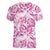 Pink Ribbon Hibiscus Tropical Pattern Women V-Neck T-Shirt Breast Cancer