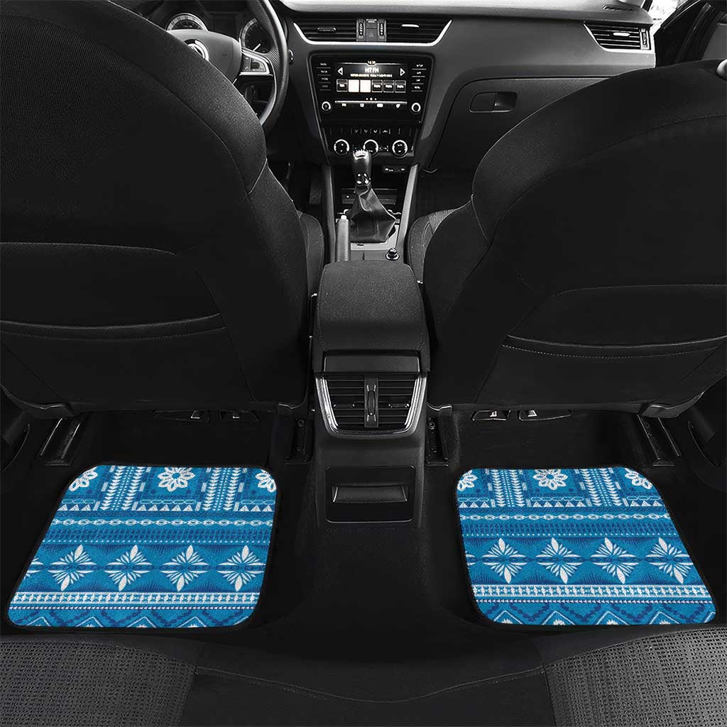 Fiji Masi All Blue Car Mats Tapa Pattern - Polynesian Pride