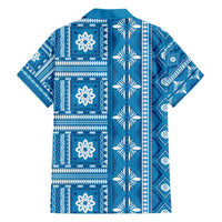 Fiji Masi All Blue Hawaiian Shirt Tapa Pattern - Polynesian Pride