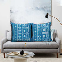 Fiji Masi All Blue Pillow Cover Tapa Pattern - Polynesian Pride