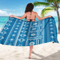Fiji Masi All Blue Sarong Tapa Pattern - Polynesian Pride