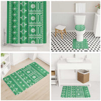 Fiji Masi All Green Bathroom Set Tapa Pattern - Polynesian Pride