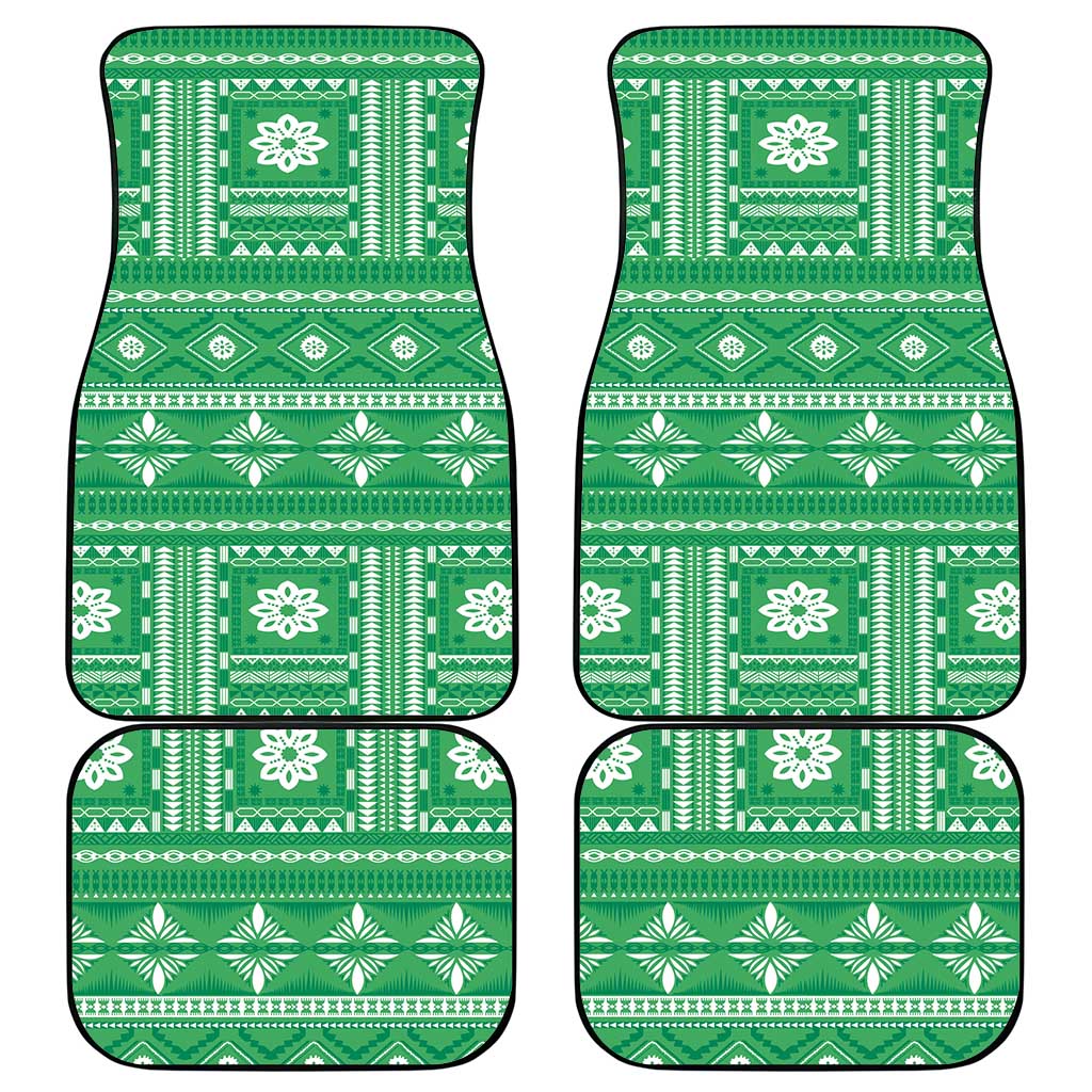 Fiji Masi All Green Car Mats Tapa Pattern - Polynesian Pride