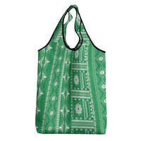 Fiji Masi All Green Grocery Bag Tapa Pattern - Polynesian Pride