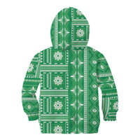 Fiji Masi All Green Kid Hoodie Tapa Pattern - Polynesian Pride