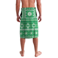 Fiji Masi All Green Lavalava Tapa Pattern - Polynesian Pride