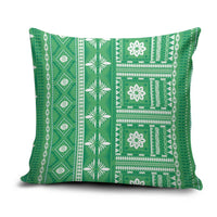 Fiji Masi All Green Pillow Cover Tapa Pattern - Polynesian Pride