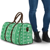 Fiji Masi All Green Travel Bag Tapa Pattern - Polynesian Pride