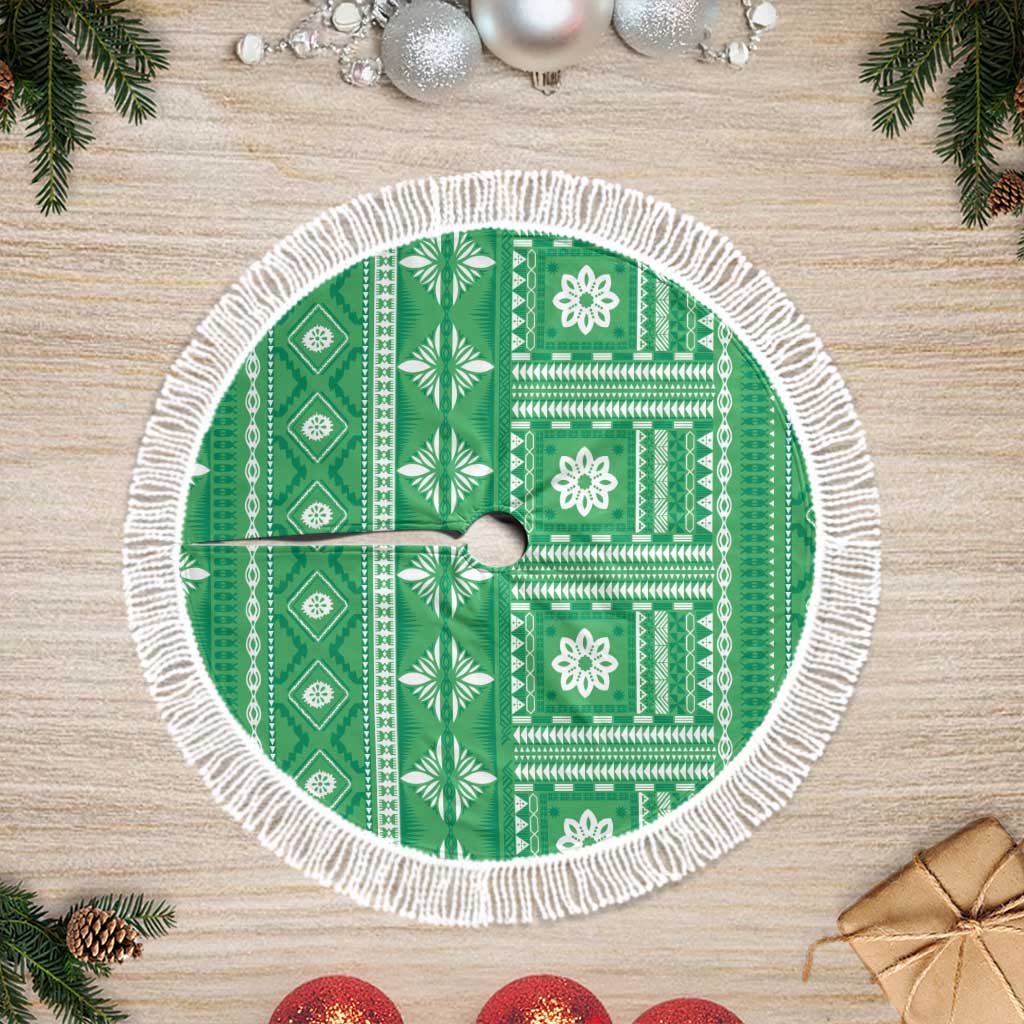 Fiji Masi All Green Tree Skirt Tapa Pattern - Polynesian Pride