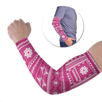 Fiji Masi All Pink Arm Sleeves Tapa Pattern - Polynesian Pride