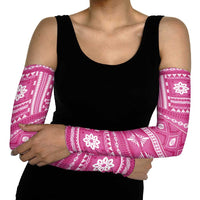 Fiji Masi All Pink Arm Sleeves Tapa Pattern - Polynesian Pride
