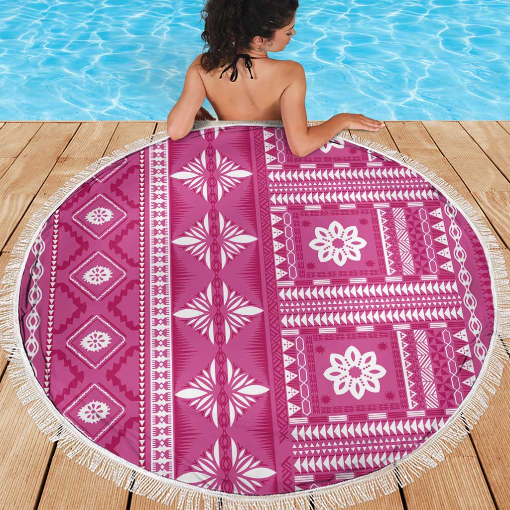 Fiji Masi All Pink Beach Blanket Tapa Pattern - Polynesian Pride