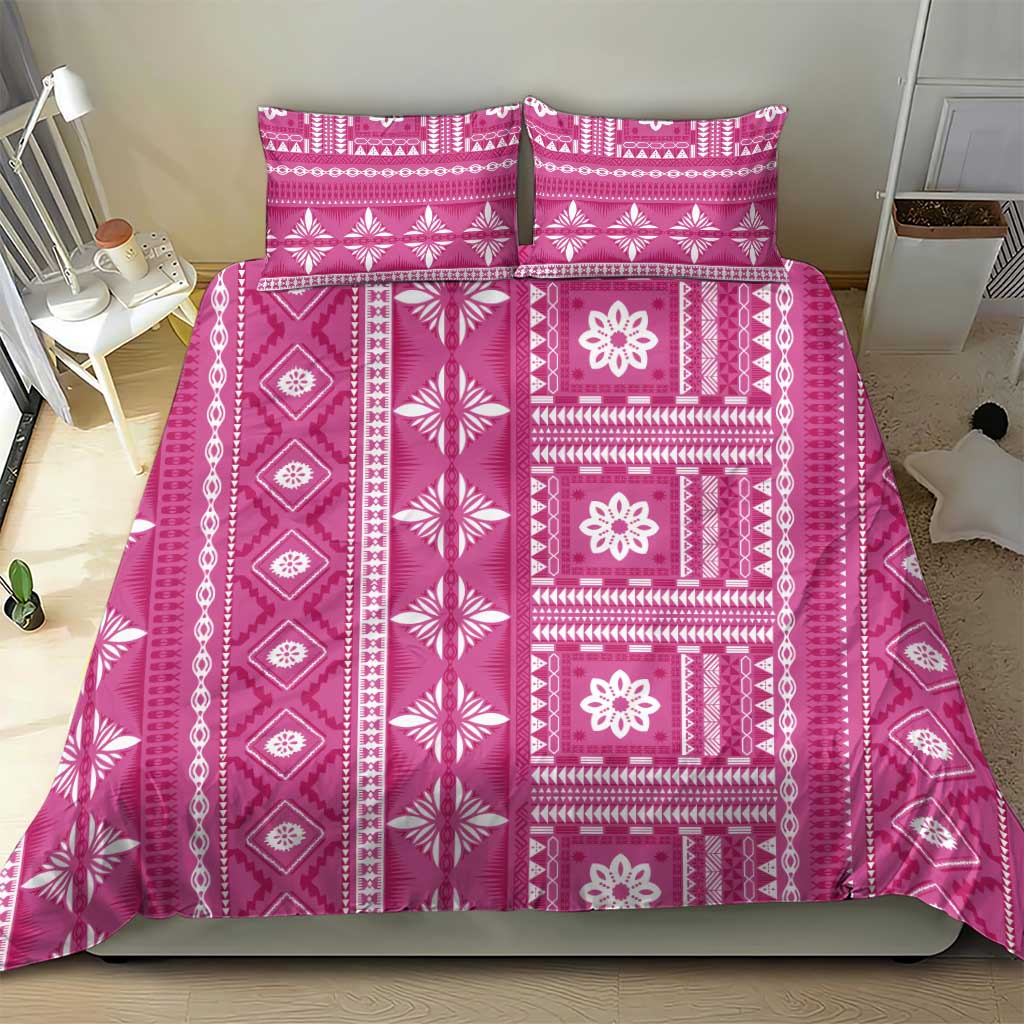 Fiji Masi All Pink Bedding Set Tapa Pattern - Polynesian Pride