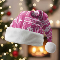 Fiji Masi All Pink Christmas Santa Hat Tapa Pattern - Polynesian Pride