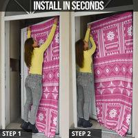 Fiji Masi All Pink Door Cover Tapa Pattern - Polynesian Pride