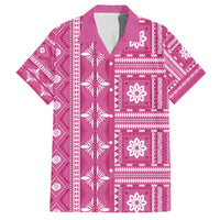 Fiji Masi All Pink Family Matching Summer Maxi Dress and Hawaiian Shirt Tapa Pattern - Polynesian Pride