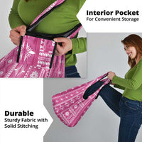 Fiji Masi All Pink Grocery Bag Tapa Pattern - Polynesian Pride