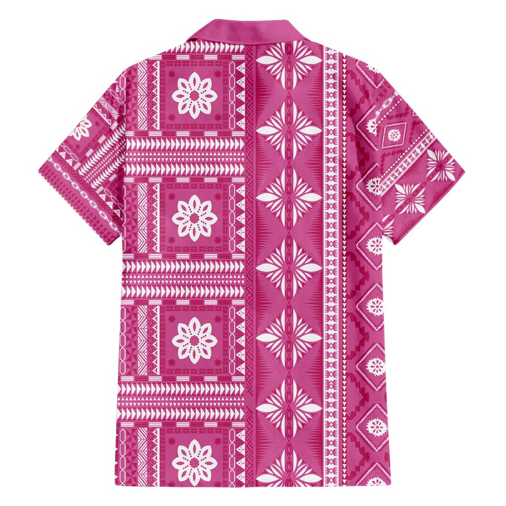 Fiji Masi All Pink Hawaiian Shirt Tapa Pattern - Polynesian Pride